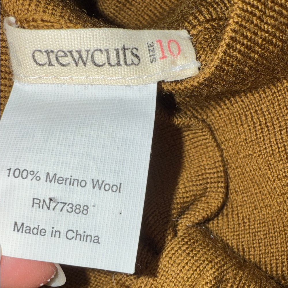 Crewcuts Brown Button Up Cardigan with Bow Accents Merino Wool Girl’s Size 10 - Picture 4 of 4